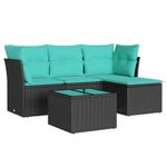 Casa si Gradina - Gradina si terasa - Mobilier exterior - Seturi mobila gradina - Set canapele de gradina cu perne, 5 piese, negru, poliratan - Infinity.ro
