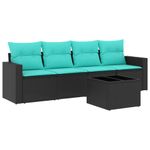 Casa si Gradina - Gradina si terasa - Mobilier exterior - Canapele si fotolii gradina - Set canapele de gradina cu perne, 5 piese, negru, poliratan - Infinity.ro