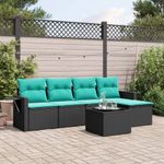 Casa si Gradina - Gradina si terasa - Mobilier exterior - Seturi mobila gradina - Set canapele de gradina cu perne, 6 piese, negru, poliratan - Infinity.ro