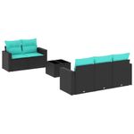 Casa si Gradina - Gradina si terasa - Mobilier exterior - Canapele si fotolii gradina - Set canapele de gradina cu perne, 6 piese, negru, poliratan - Infinity.ro