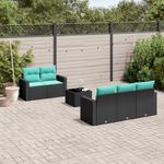 Casa si Gradina - Gradina si terasa - Mobilier exterior - Canapele si fotolii gradina - Set canapele de gradina cu perne, 6 piese, negru, poliratan - Infinity.ro