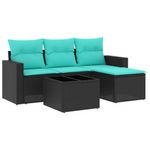 Casa si Gradina - Gradina si terasa - Mobilier exterior - Canapele si fotolii gradina - Set canapele de gradina cu perne, 5 piese, negru, poliratan - Infinity.ro