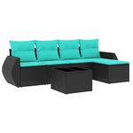 Casa si Gradina - Gradina si terasa - Mobilier exterior - Seturi mobila gradina - Set canapele de gradina cu perne, 6 piese, negru, poliratan - Infinity.ro
