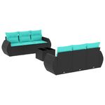 Casa si Gradina - Gradina si terasa - Mobilier exterior - Seturi mobila gradina - Set canapele de gradina cu perne, 7 piese, negru, poliratan - Infinity.ro