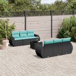 Casa si Gradina - Gradina si terasa - Mobilier exterior - Seturi mobila gradina - Set canapele de gradina cu perne, 7 piese, negru, poliratan - Infinity.ro