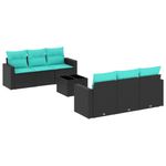 Casa si Gradina - Gradina si terasa - Mobilier exterior - Canapele si fotolii gradina - Set canapele de gradina cu perne, 7 piese, negru, poliratan - Infinity.ro