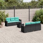 Casa si Gradina - Gradina si terasa - Mobilier exterior - Canapele si fotolii gradina - Set canapele de gradina cu perne, 7 piese, negru, poliratan - Infinity.ro