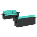 Casa si Gradina - Gradina si terasa - Mobilier exterior - Seturi mobila gradina - Set canapele de gradina cu perne, 7 piese, negru, poliratan - Infinity.ro