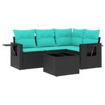 Casa si Gradina - Gradina si terasa - Mobilier exterior - Seturi mobila gradina - Set canapele de gradina cu perne, 5 piese, negru, poliratan - Infinity.ro