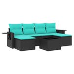 Casa si Gradina - Gradina si terasa - Mobilier exterior - Seturi mobila gradina - Set canapele de gradina cu perne, 7 piese, negru, poliratan - Infinity.ro