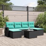 Casa si Gradina - Gradina si terasa - Mobilier exterior - Seturi mobila gradina - Set canapele de gradina cu perne, 7 piese, negru, poliratan - Infinity.ro
