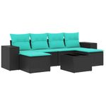 Casa si Gradina - Gradina si terasa - Mobilier exterior - Seturi mobila gradina - Set canapele de gradina cu perne, 7 piese, negru, poliratan - Infinity.ro