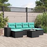 Casa si Gradina - Gradina si terasa - Mobilier exterior - Seturi mobila gradina - Set canapele de gradina cu perne, 7 piese, negru, poliratan - Infinity.ro