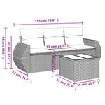 Casa si Gradina - Gradina si terasa - Mobilier exterior - Seturi mobila gradina - Set mobilier de gradina cu perne, 4 piese, negru, poliratan - Infinity.ro