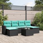 Casa si Gradina - Gradina si terasa - Mobilier exterior - Canapele si fotolii gradina - Set canapele de gradina cu perne, 7 piese, negru, poliratan - Infinity.ro