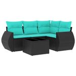 Casa si Gradina - Gradina si terasa - Mobilier exterior - Seturi mobila gradina - Set canapele de gradina cu perne, 5 piese, negru, poliratan - Infinity.ro