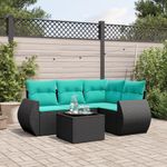 Casa si Gradina - Gradina si terasa - Mobilier exterior - Seturi mobila gradina - Set canapele de gradina cu perne, 5 piese, negru, poliratan - Infinity.ro