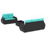 Casa si Gradina - Gradina si terasa - Mobilier exterior - Seturi mobila gradina - Set canapele de gradina cu perne, 6 piese, negru, poliratan - Infinity.ro