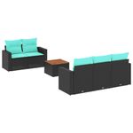 Casa si Gradina - Gradina si terasa - Mobilier exterior - Seturi mobila gradina - Set canapele de gradina cu perne, 6 piese, negru, poliratan - Infinity.ro
