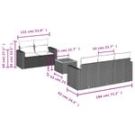 Casa si Gradina - Gradina si terasa - Mobilier exterior - Seturi mobila gradina - Set canapele de gradina cu perne, 6 piese, negru, poliratan - Infinity.ro