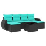 Casa si Gradina - Gradina si terasa - Mobilier exterior - Seturi mobila gradina - Set canapele de gradina cu perne, 7 piese, negru, poliratan - Infinity.ro