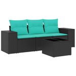 Casa si Gradina - Gradina si terasa - Mobilier exterior - Seturi mobila gradina - Set canapele de gradina cu perne, 4 piese, negru, poliratan - Infinity.ro