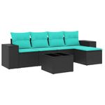 Casa si Gradina - Gradina si terasa - Mobilier exterior - Seturi mobila gradina - Set canapele de gradina cu perne, 6 piese, negru, poliratan - Infinity.ro