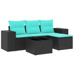 Casa si Gradina - Gradina si terasa - Mobilier exterior - Seturi mobila gradina - Set canapele de gradina cu perne, 5 piese, negru, poliratan - Infinity.ro