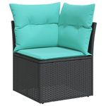 Casa si Gradina - Gradina si terasa - Mobilier exterior - Seturi mobila gradina - Set mobilier de gradina cu perne, 4 piese, negru, poliratan - Infinity.ro