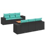 Casa si Gradina - Gradina si terasa - Mobilier exterior - Seturi mobila gradina - Set canapele de gradina cu perne, 7 piese, negru, poliratan - Infinity.ro