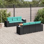 Casa si Gradina - Gradina si terasa - Mobilier exterior - Seturi mobila gradina - Set canapele de gradina cu perne, 7 piese, negru, poliratan - Infinity.ro
