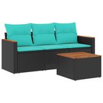 Casa si Gradina - Gradina si terasa - Mobilier exterior - Seturi mobila gradina - Set canapele de gradina cu perne, 4 piese, negru, poliratan - Infinity.ro
