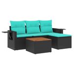 Casa si Gradina - Gradina si terasa - Mobilier exterior - Seturi mobila gradina - Set canapele de gradina cu perne, 5 piese, negru, poliratan - Infinity.ro