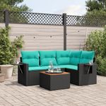 Casa si Gradina - Gradina si terasa - Mobilier exterior - Seturi mobila gradina - Set canapele de gradina cu perne, 5 piese, negru, poliratan - Infinity.ro