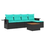 Casa si Gradina - Gradina si terasa - Mobilier exterior - Seturi mobila gradina - Set canapele de gradina cu perne, 6 piese, negru, poliratan - Infinity.ro