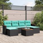Casa si Gradina - Gradina si terasa - Mobilier exterior - Seturi mobila gradina - Set canapele de gradina cu perne, 7 piese, negru, poliratan - Infinity.ro