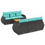 Casa si Gradina - Gradina si terasa - Mobilier exterior - Seturi mobila gradina - Set canapele de gradina cu perne, 7 piese, negru, poliratan - Infinity.ro