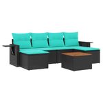 Casa si Gradina - Gradina si terasa - Mobilier exterior - Seturi mobila gradina - Set canapele de gradina cu perne, 7 piese, negru, poliratan - Infinity.ro