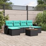 Casa si Gradina - Gradina si terasa - Mobilier exterior - Seturi mobila gradina - Set canapele de gradina cu perne, 7 piese, negru, poliratan - Infinity.ro