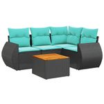 Casa si Gradina - Gradina si terasa - Mobilier exterior - Seturi mobila gradina - Set mobilier de gradina cu perne, 5 piese, negru, poliratan - Infinity.ro
