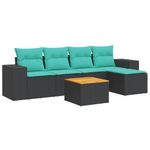 Casa si Gradina - Gradina si terasa - Mobilier exterior - Seturi mobila gradina - Set canapele de gradina cu perne, 6 piese, negru, poliratan - Infinity.ro