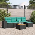 Casa si Gradina - Gradina si terasa - Mobilier exterior - Seturi mobila gradina - Set canapele de gradina cu perne, 6 piese, negru, poliratan - Infinity.ro