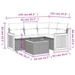 Casa si Gradina - Gradina si terasa - Mobilier exterior - Seturi mobila gradina - Set mobilier de gradina cu perne, 5 piese, negru, poliratan - Infinity.ro