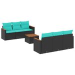 Casa si Gradina - Gradina si terasa - Mobilier exterior - Seturi mobila gradina - Set canapele de gradina cu perne, 7 piese, negru, poliratan - Infinity.ro