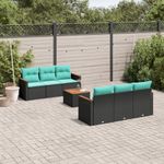 Casa si Gradina - Gradina si terasa - Mobilier exterior - Seturi mobila gradina - Set canapele de gradina cu perne, 7 piese, negru, poliratan - Infinity.ro