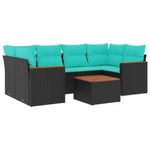 Casa si Gradina - Gradina si terasa - Mobilier exterior - Seturi mobila gradina - Set canapele de gradina cu perne, 7 piese, negru, poliratan - Infinity.ro