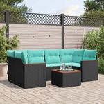 Casa si Gradina - Gradina si terasa - Mobilier exterior - Seturi mobila gradina - Set canapele de gradina cu perne, 7 piese, negru, poliratan - Infinity.ro