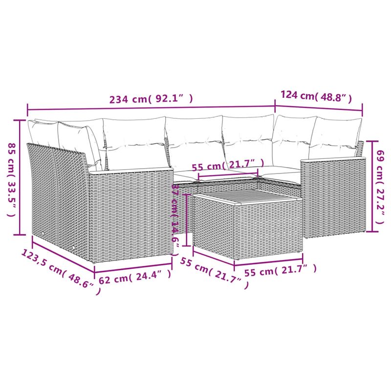 Casa si Gradina - Gradina si terasa - Mobilier exterior - Seturi mobila gradina - Set canapele de gradina cu perne, 7 piese, negru, poliratan - Infinity.ro