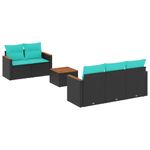 Casa si Gradina - Gradina si terasa - Mobilier exterior - Seturi mobila gradina - Set canapele de gradina cu perne, 6 piese, negru, poliratan - Infinity.ro