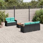 Casa si Gradina - Gradina si terasa - Mobilier exterior - Seturi mobila gradina - Set canapele de gradina cu perne, 6 piese, negru, poliratan - Infinity.ro